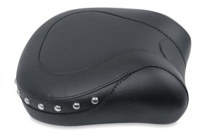 Honda Spirit One-Piece Seat - Mustang Motorcycle - Wide Touring with Driver Backrest, Original - Black - `97-`08 Honda Spirit One-Piece Seat - Mustang Motorcycle - Wide Touring with Driver Backrest, Original - Black - `97-`08